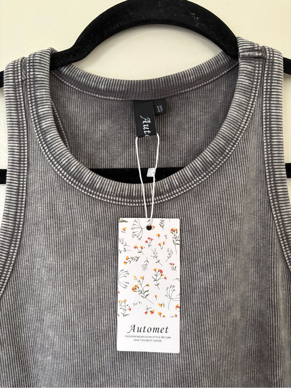 Automet Gray Ribbed Acid Wash Tank Size XS NWT - Picture 3 of 6
